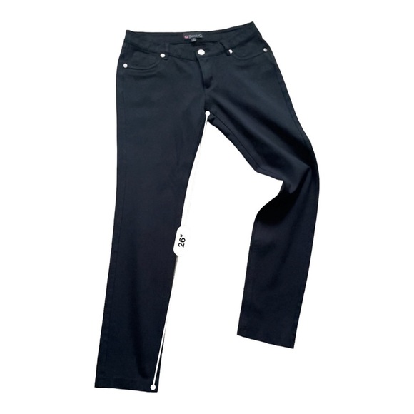 Body C stretchy black leggings/pants 5 pockets design zip/button Women M - Picture 14 of 16